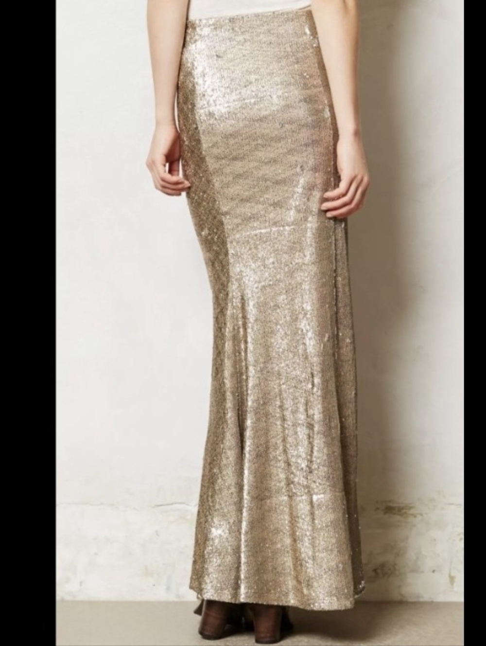 Line & Dot Goldie Silver Sequin Mermaid Tulip Maxi Skirt size Medium - Picture 11 of 16